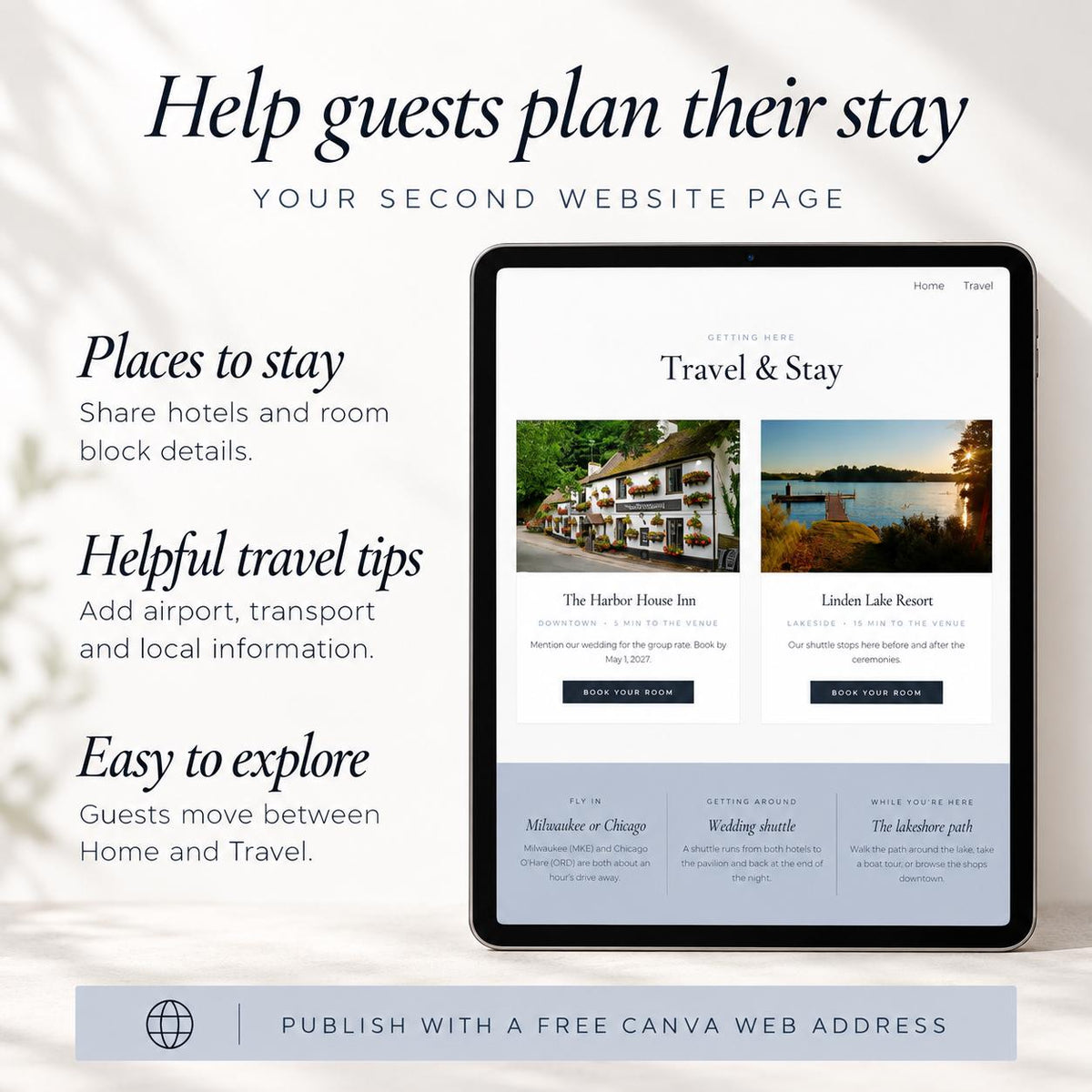 Dusty Blue Save the Date Website Template