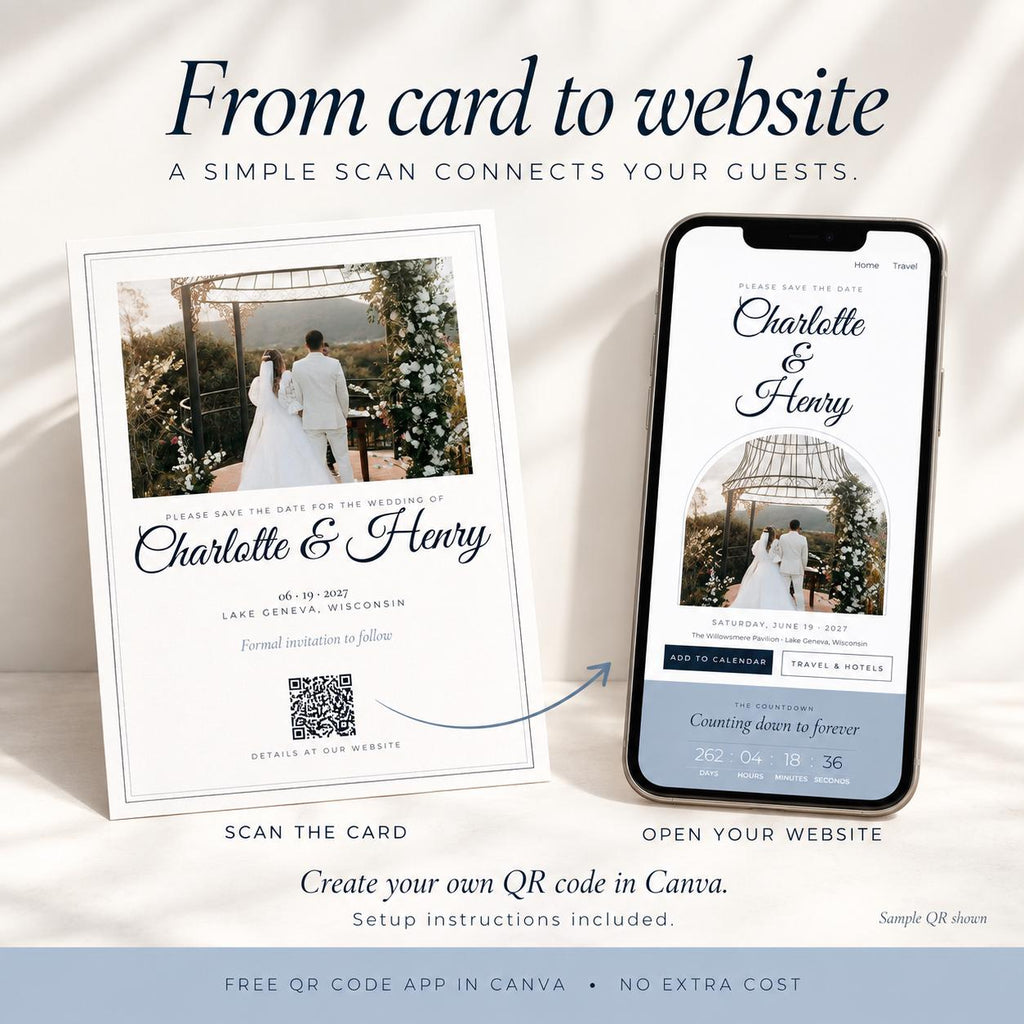 Dusty Blue Save the Date Website Template