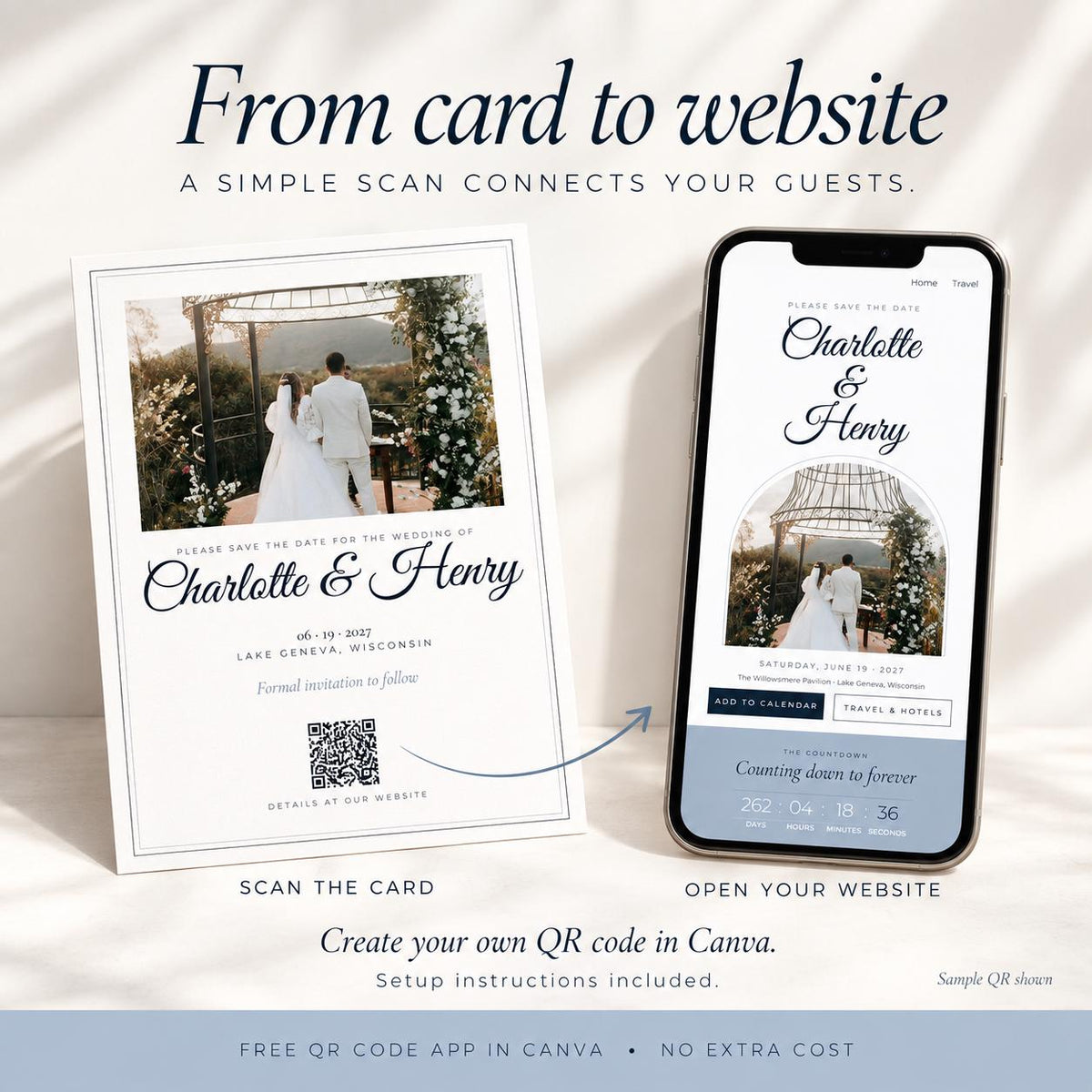 Dusty Blue Save the Date Website Template