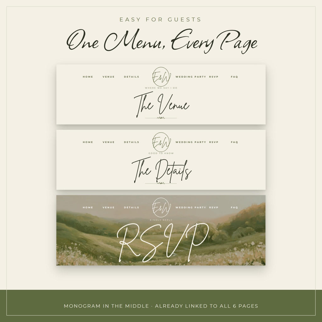 Rustic Wedding Website Template with RSVP