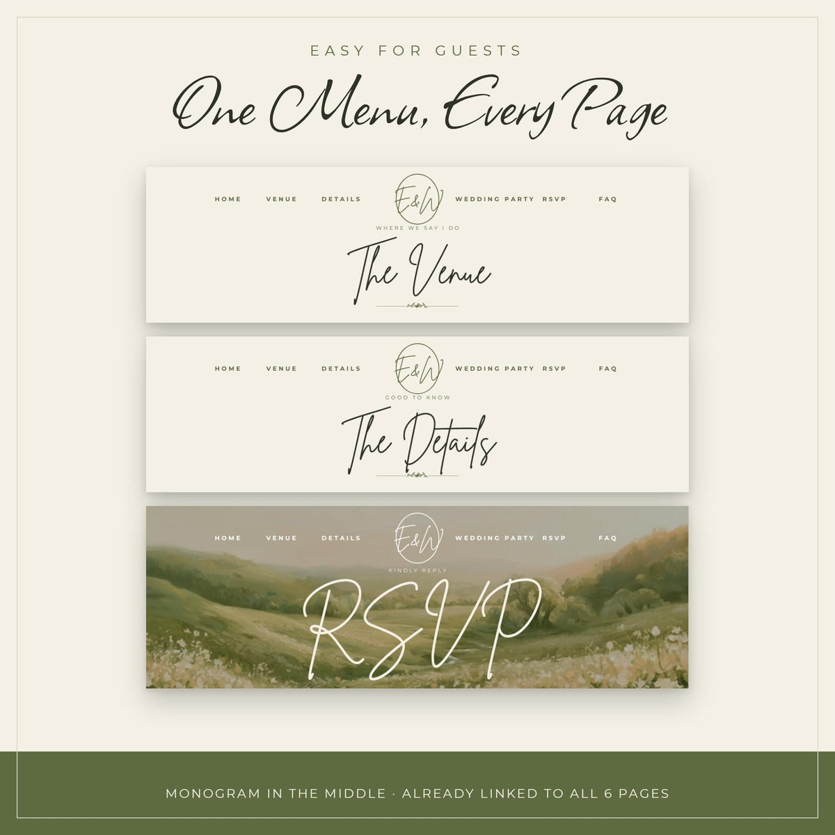 Rustic Wedding Website Template with RSVP