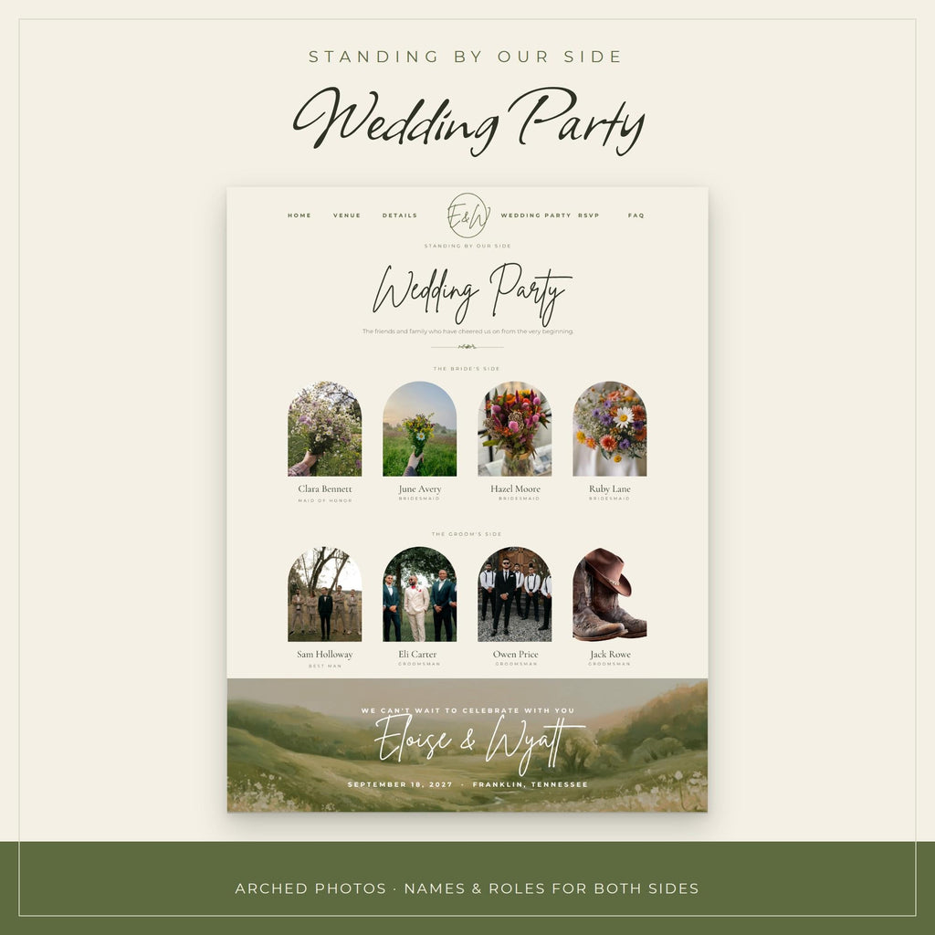 Rustic Wedding Website Template with RSVP