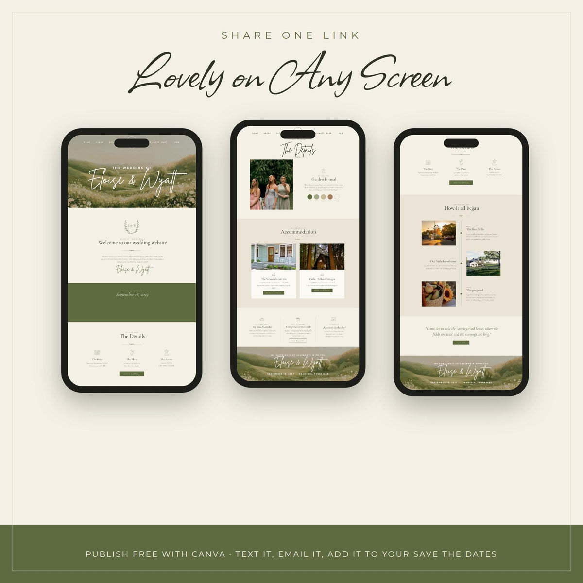 Rustic Wedding Website Template with RSVP