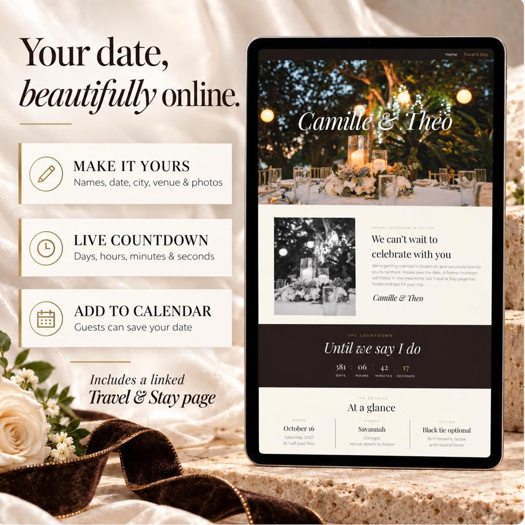 Espresso Save the Date Website Template