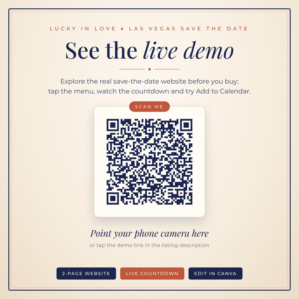 Las Vegas Save the Date Website Template