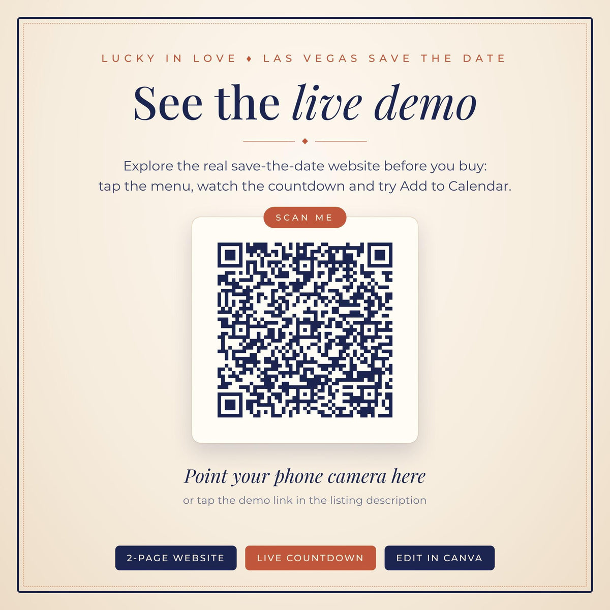 Las Vegas Save the Date Website Template