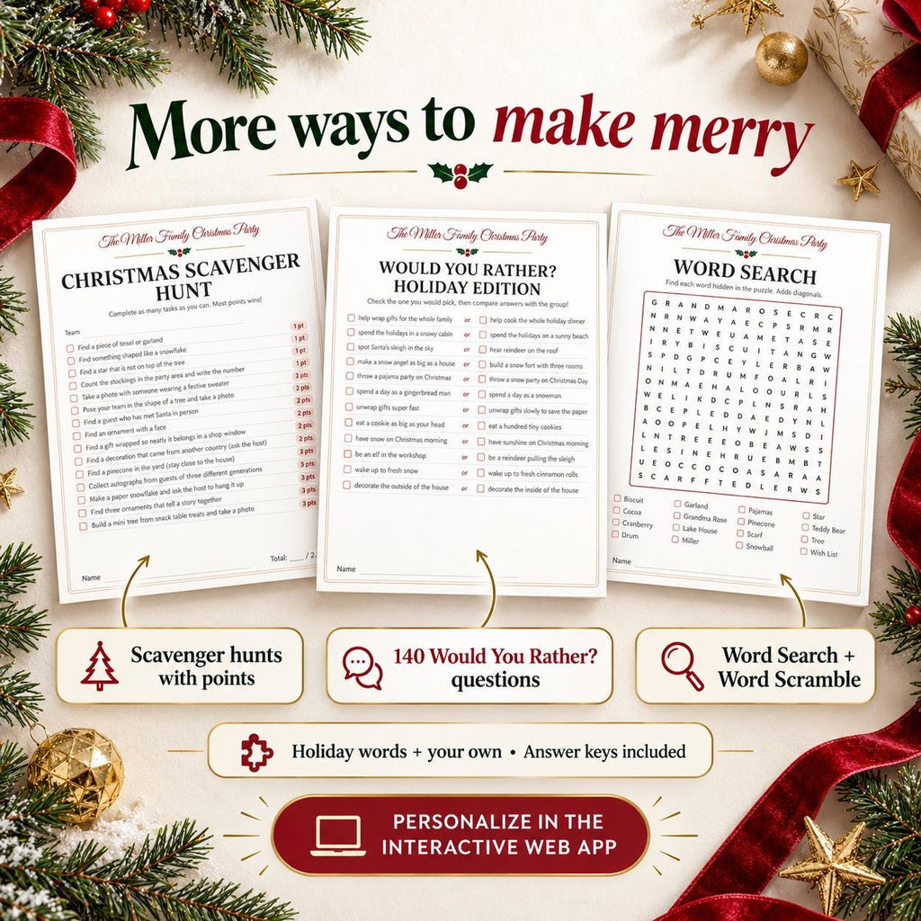 Christmas Party Games, Left Right Gift Exchange Game