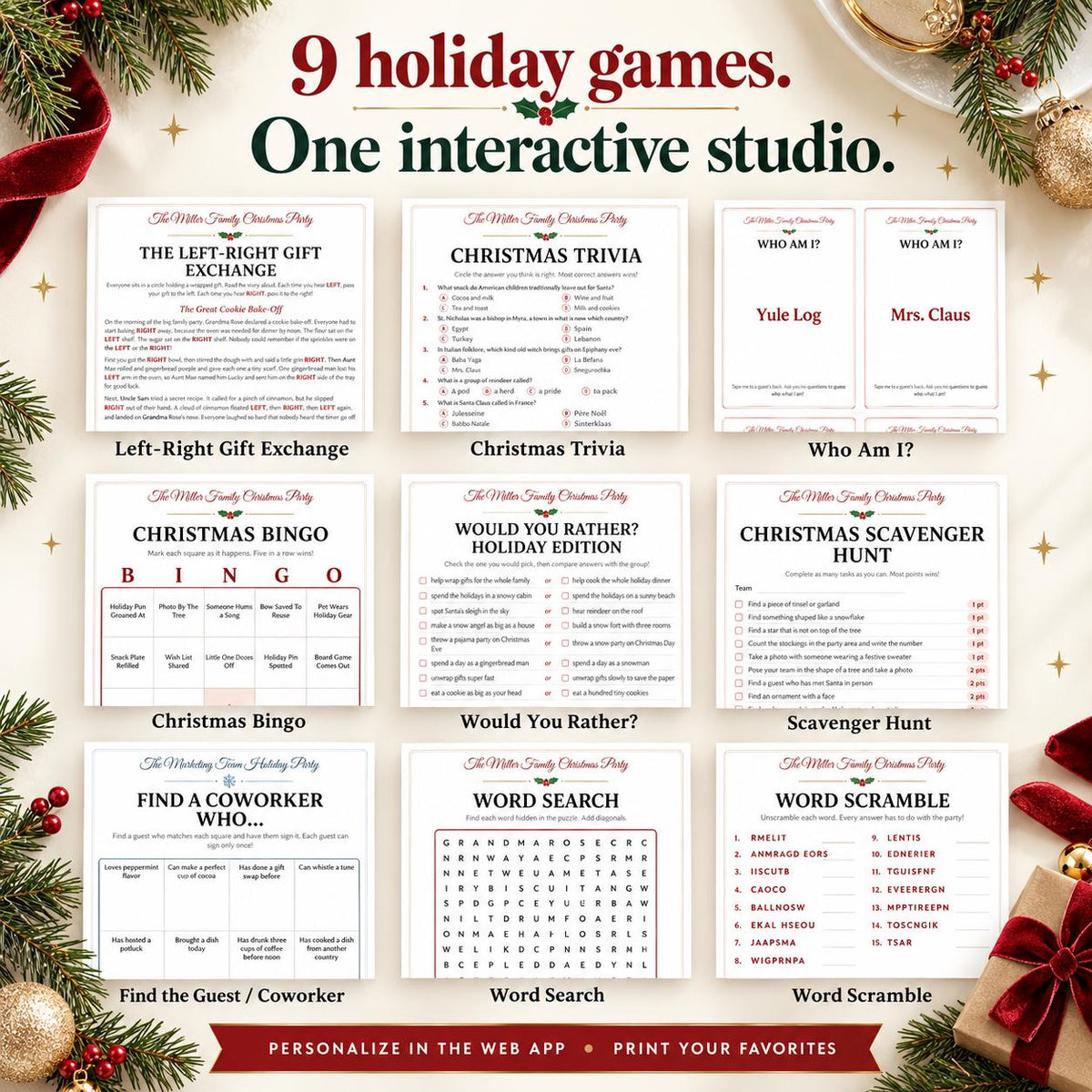Christmas Party Games, Left Right Gift Exchange Game