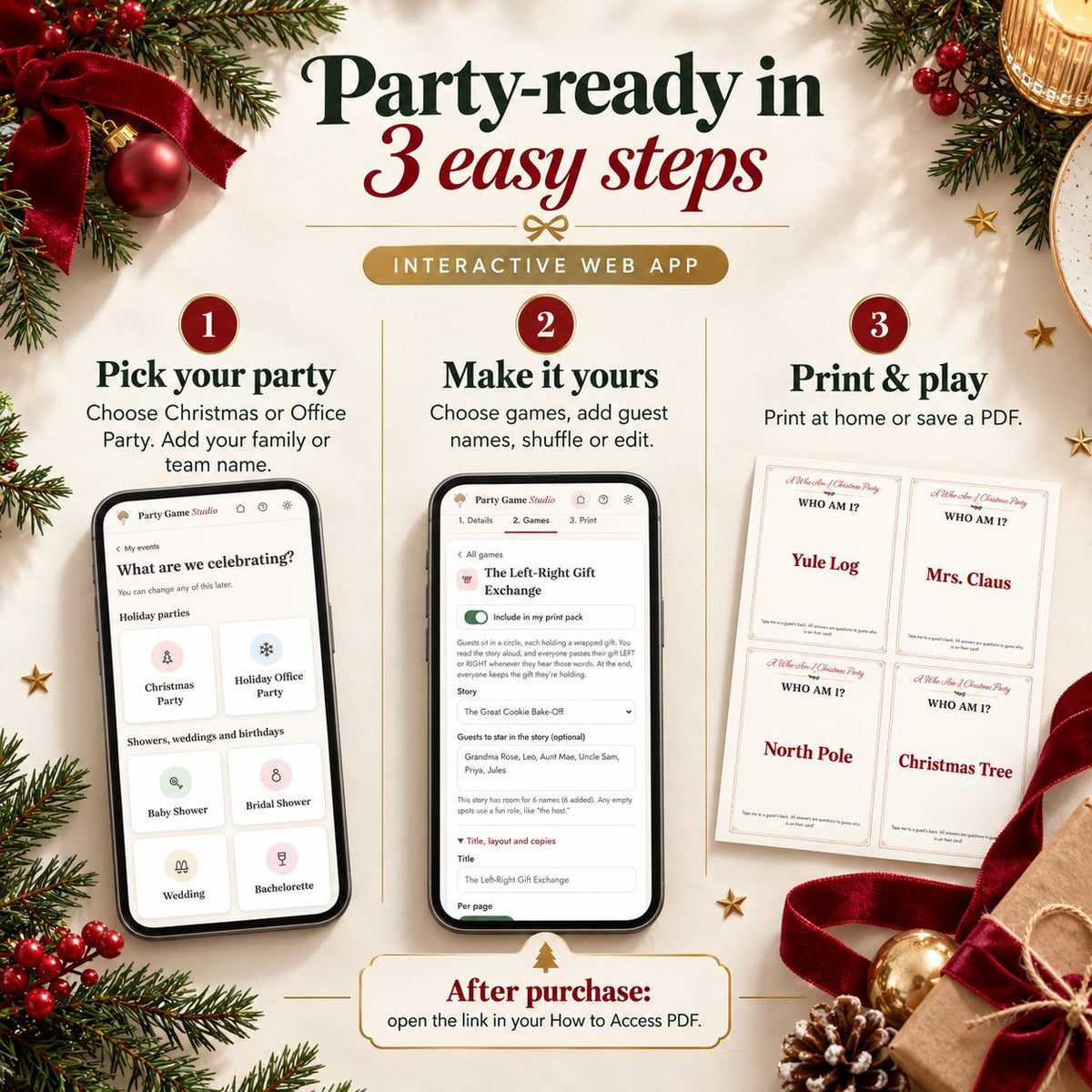 Christmas Party Games, Left Right Gift Exchange Game