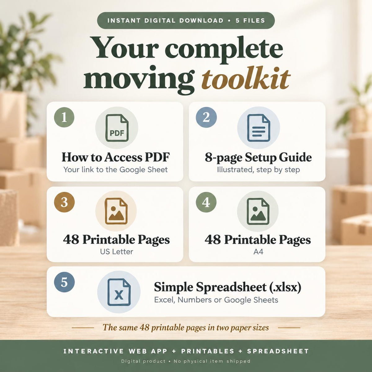 ADHD Moving Planner Google Sheets