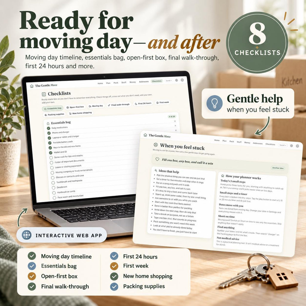 ADHD Moving Planner Google Sheets