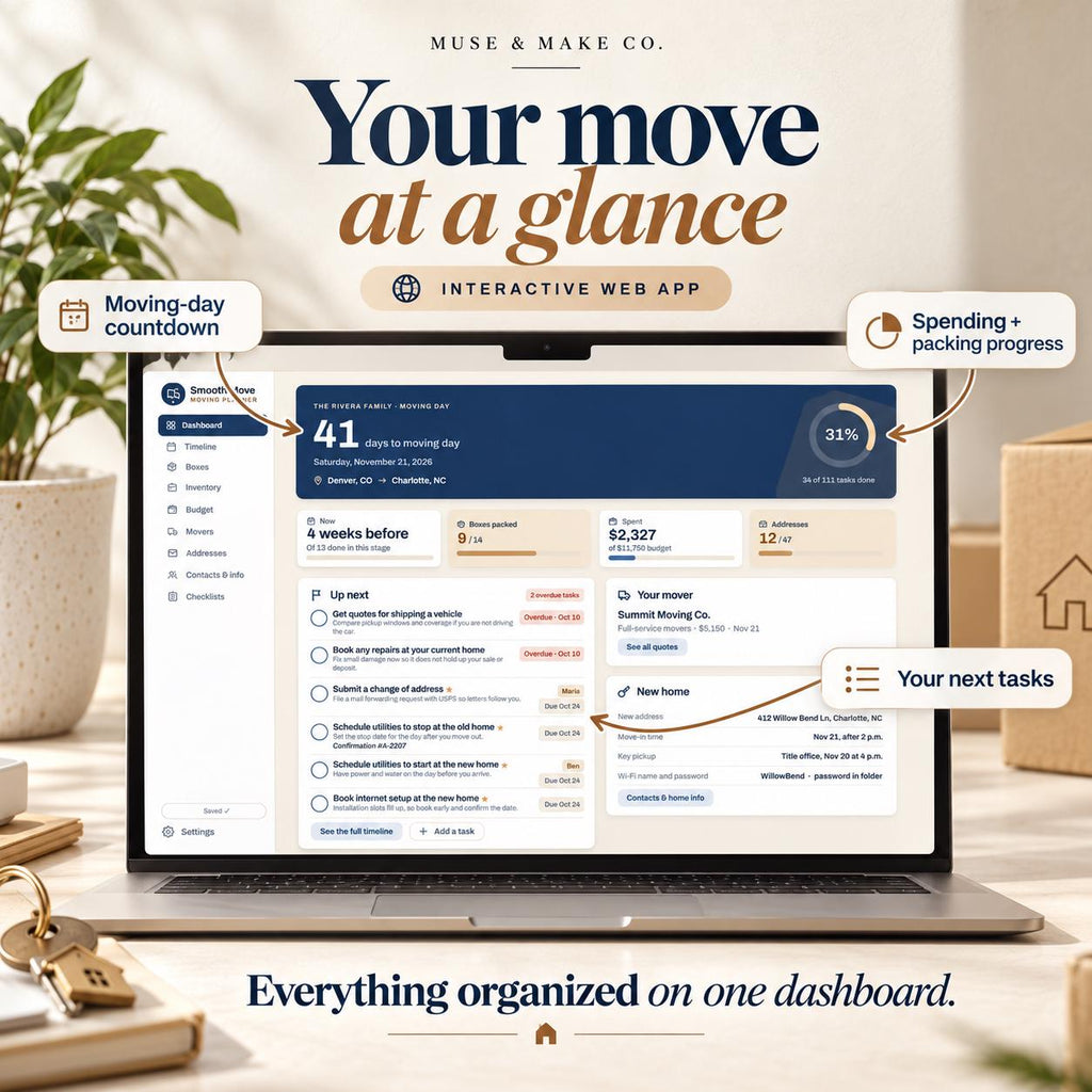 Moving Planner Google Sheets
