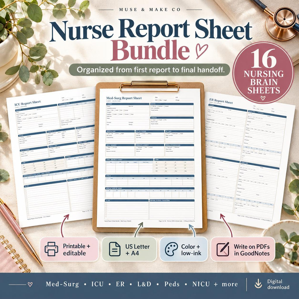 Nurse Report Sheet Bundle