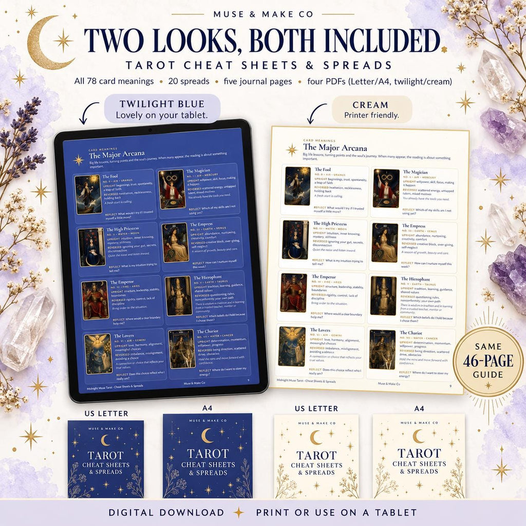 Tarot Cheat Sheet Printable