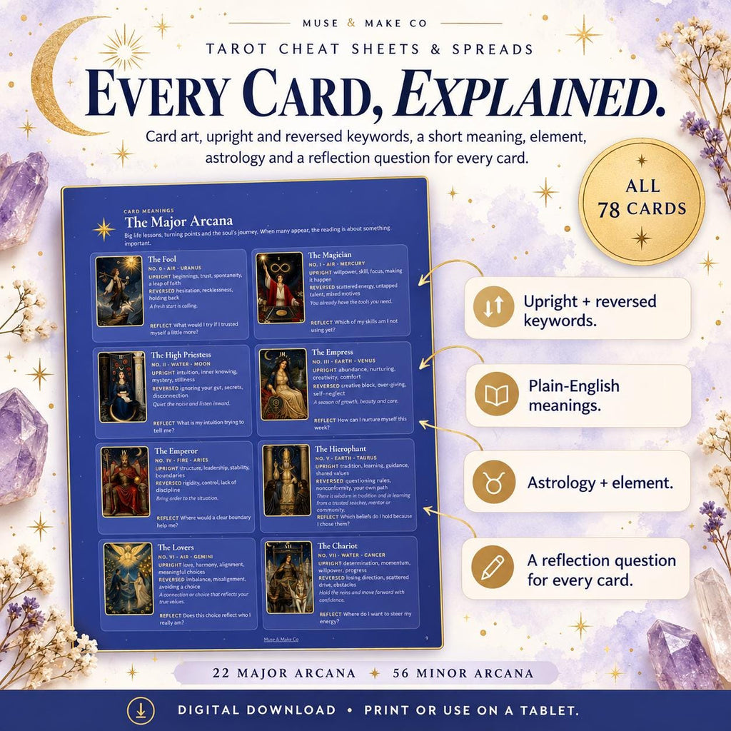 Tarot Cheat Sheet Printable