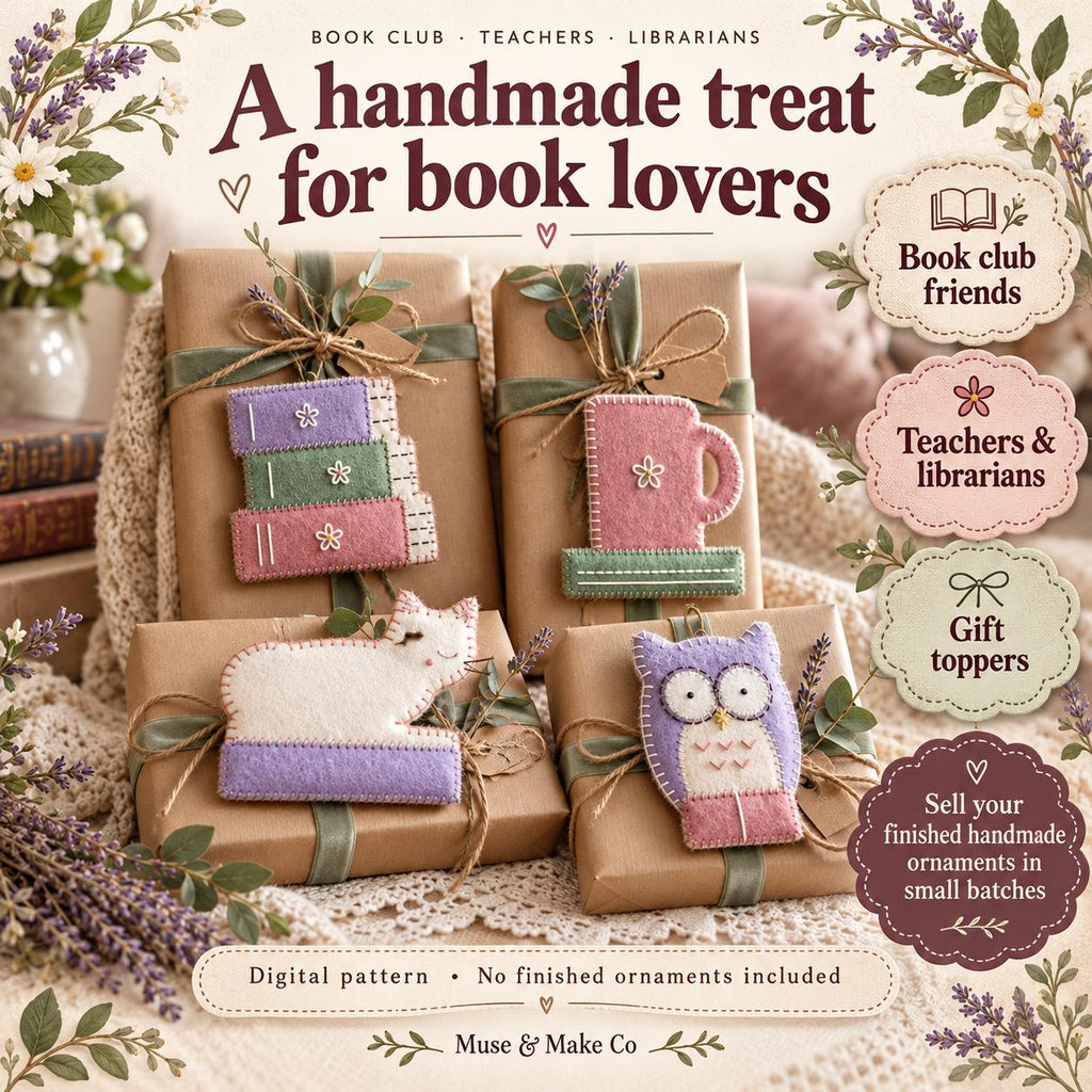 Bookish Felt Ornament Patterns