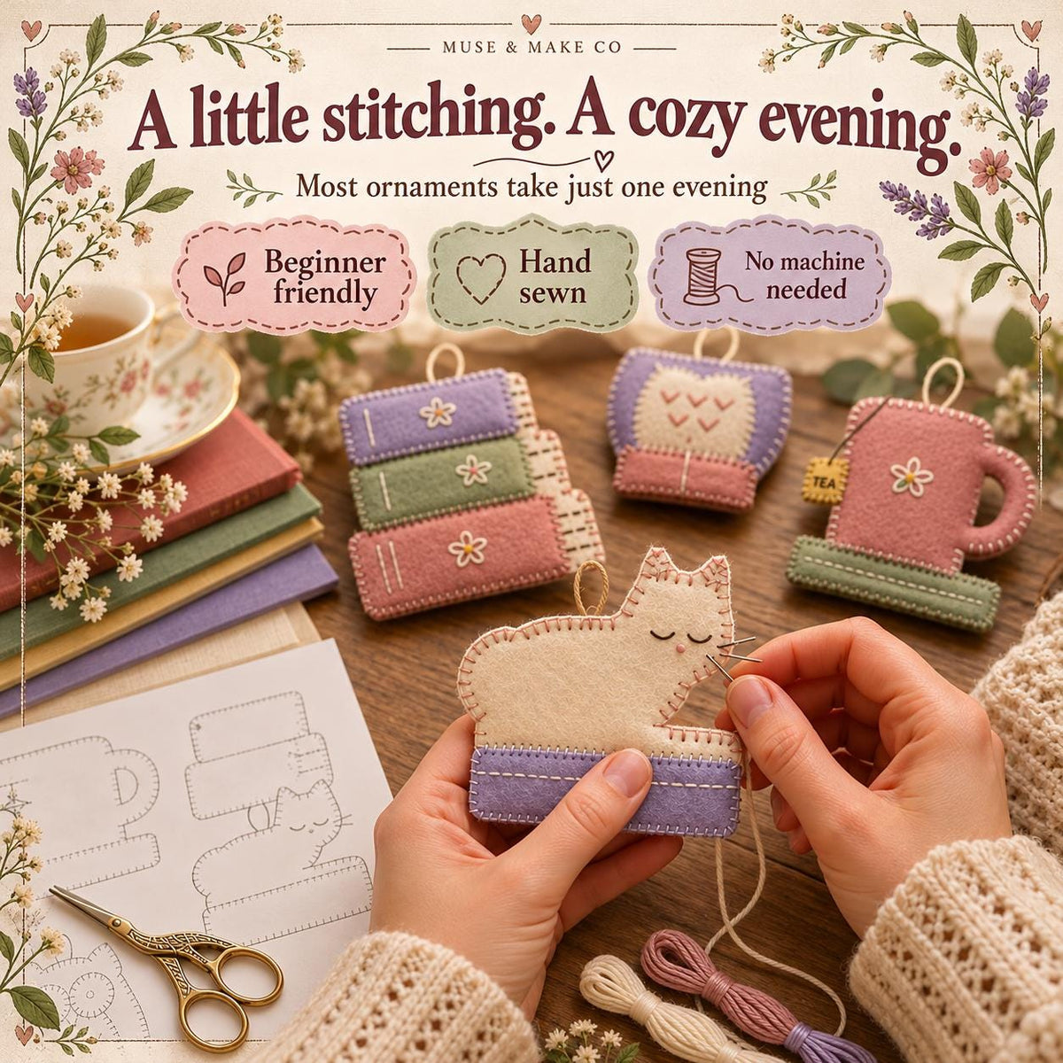 Bookish Felt Ornament Patterns