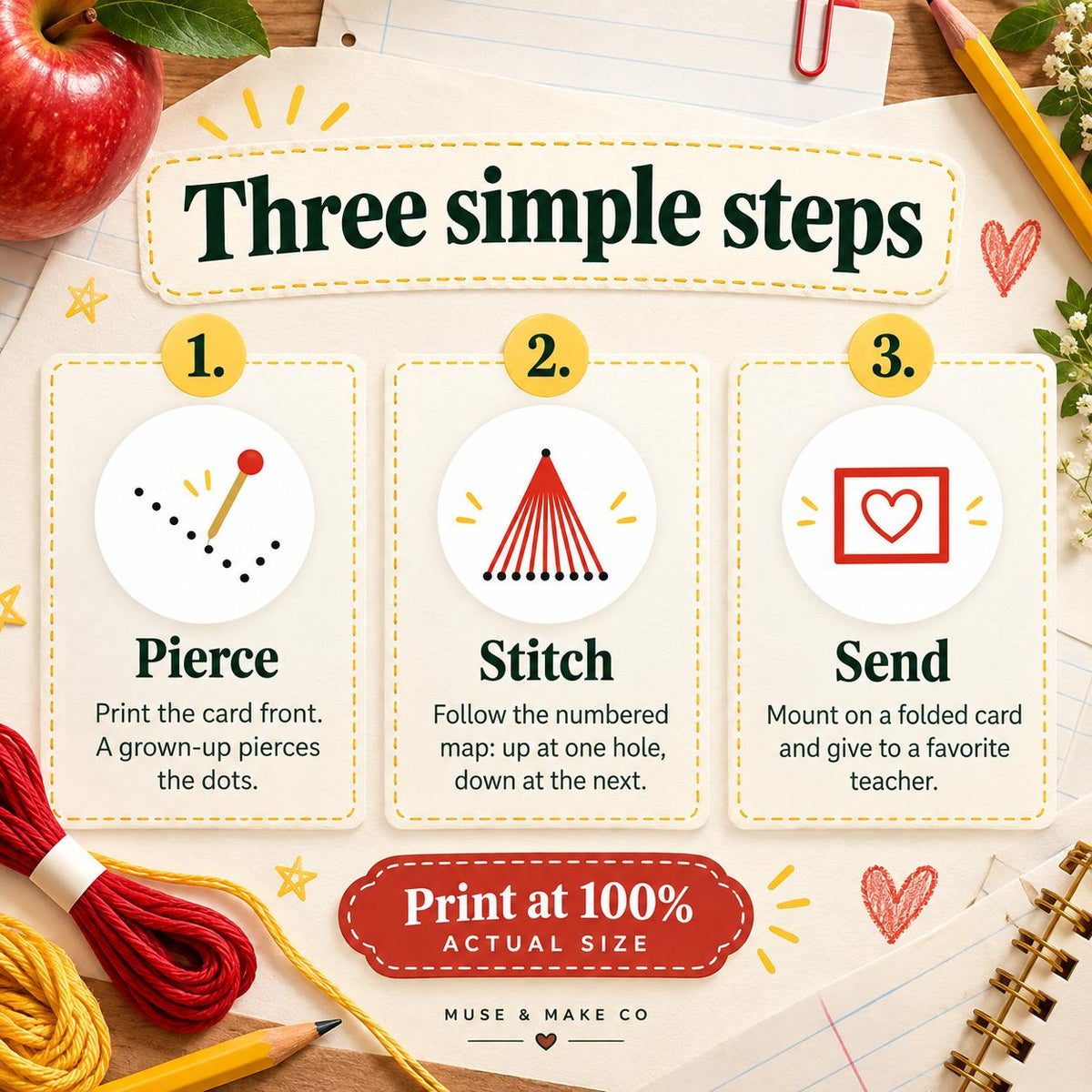 String Art Teacher Appreciation Cards