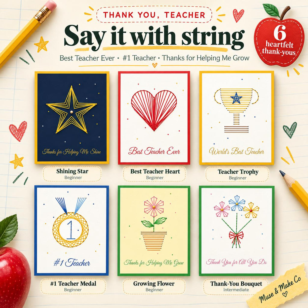 String Art Teacher Appreciation Cards