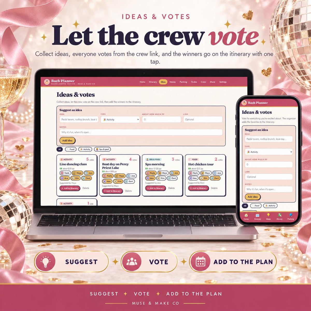 Bachelorette Trip Planner App