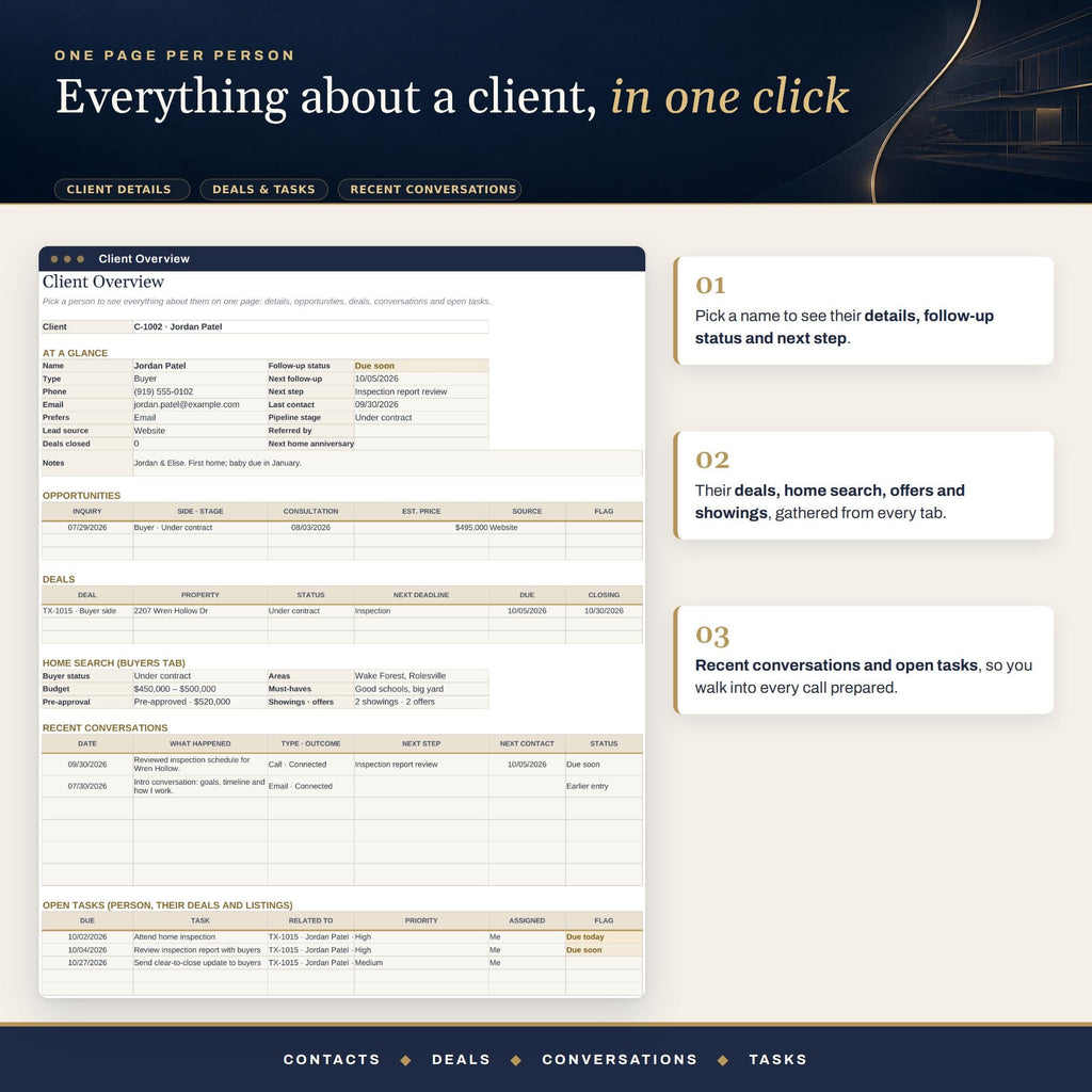 Real Estate Agent Spreadsheet