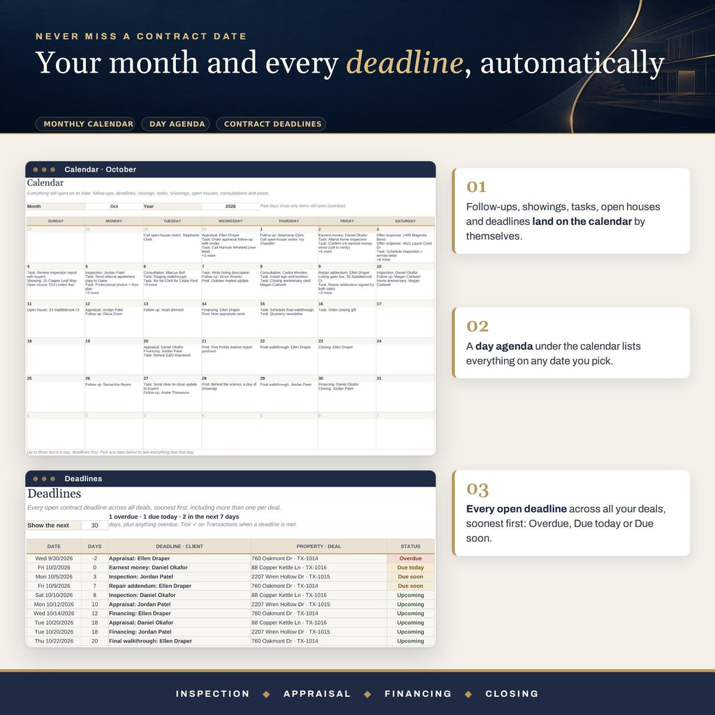 Real Estate Agent Spreadsheet