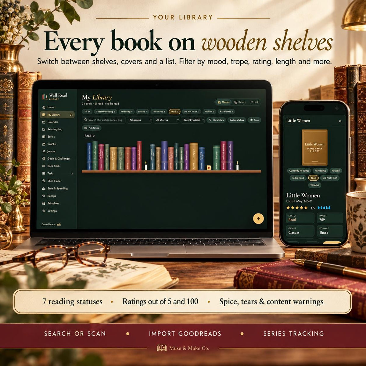 Book Tracker App, Digital Reading Journal