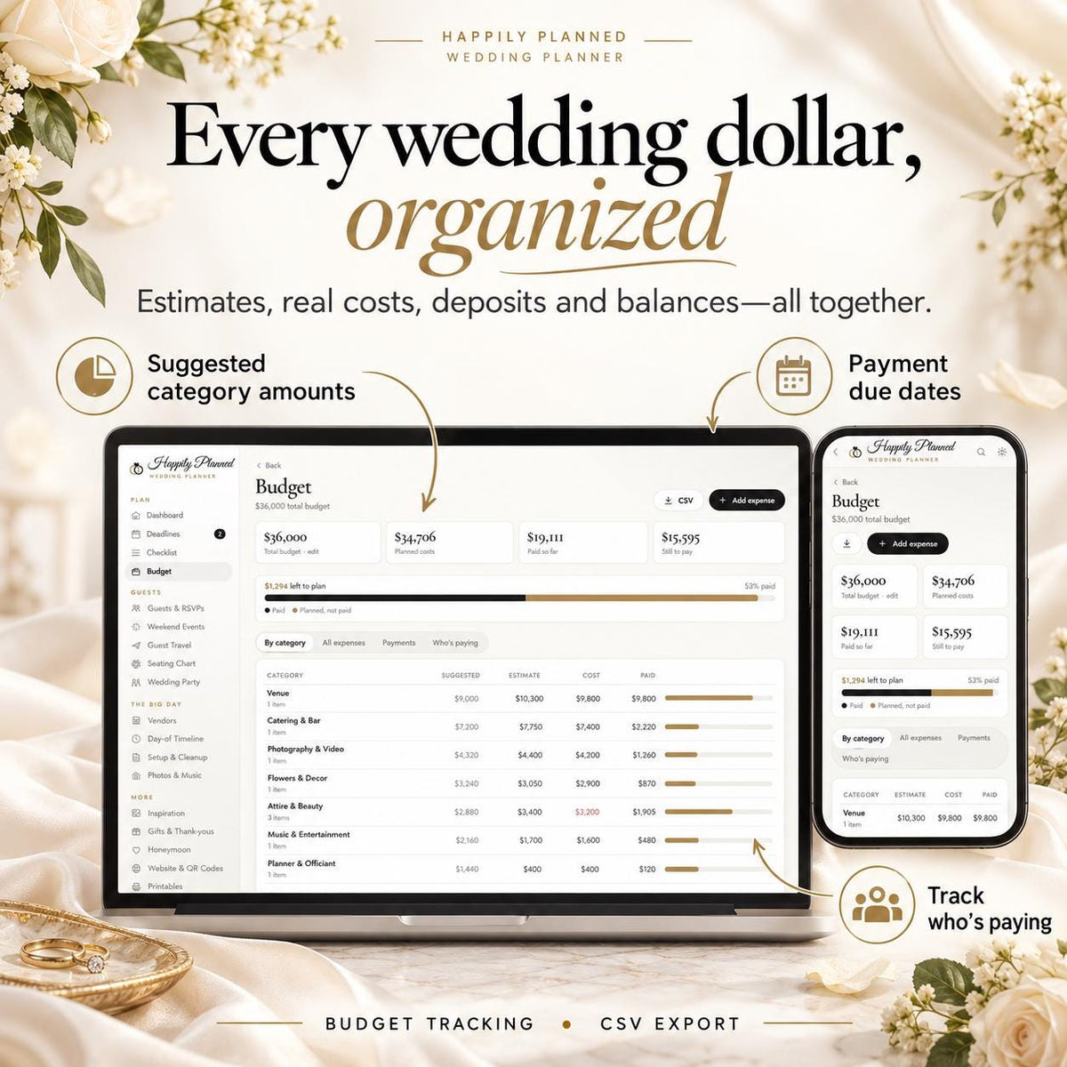 Minimalist Wedding Planner App