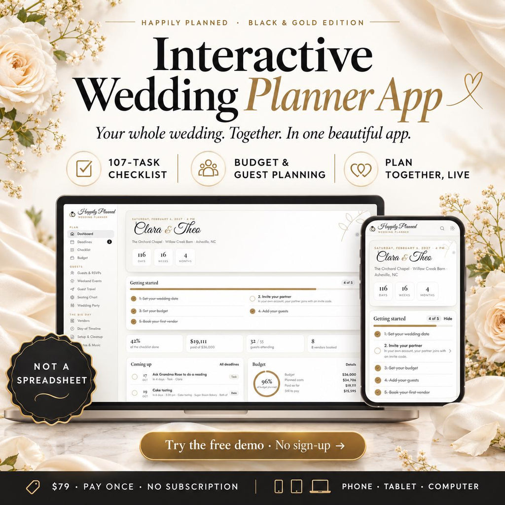 Minimalist Wedding Planner App