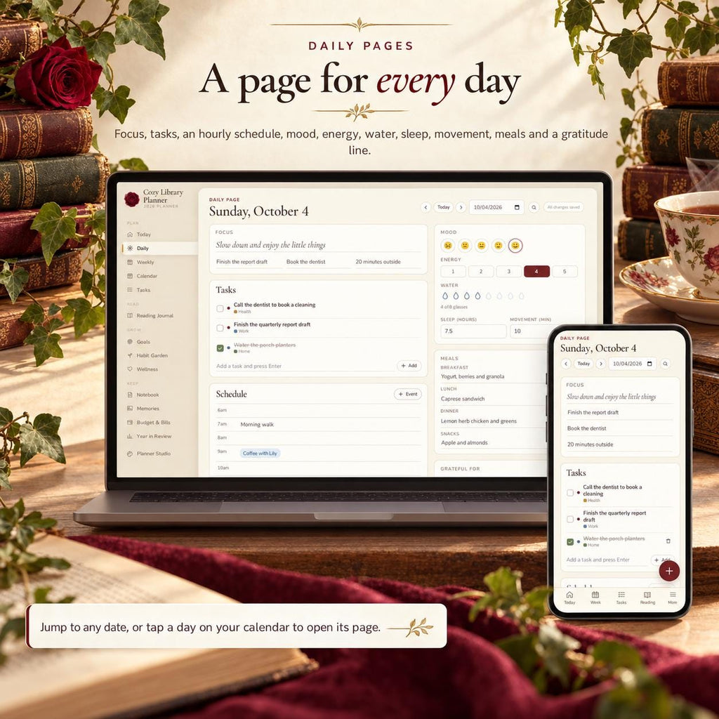 Reading Journal and Digital Planner Web App