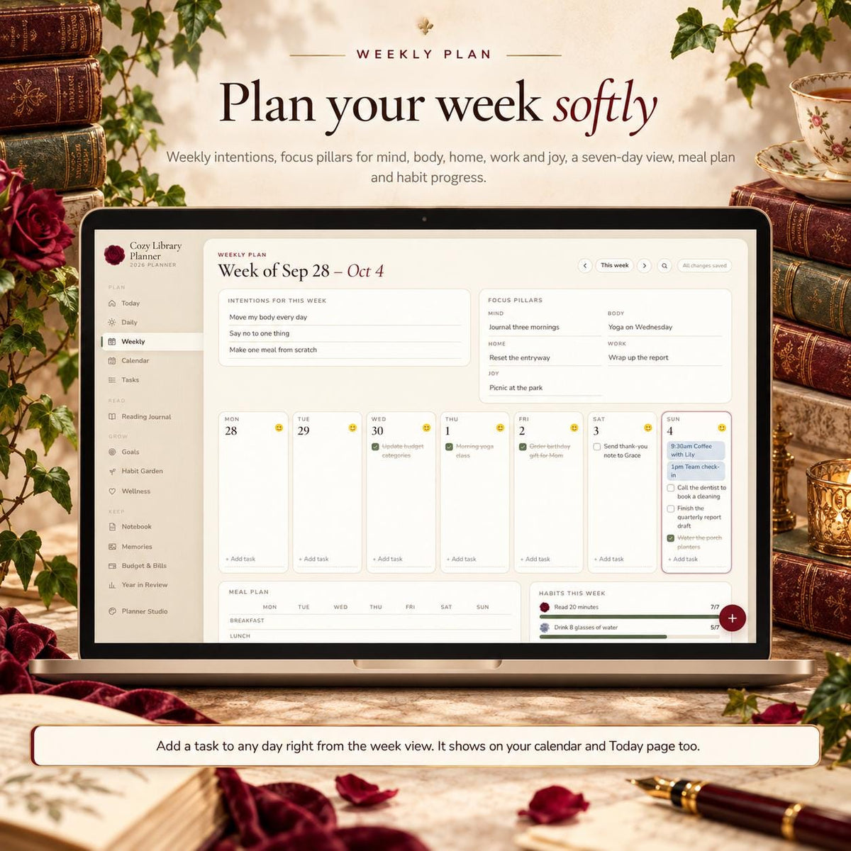 Reading Journal and Digital Planner Web App