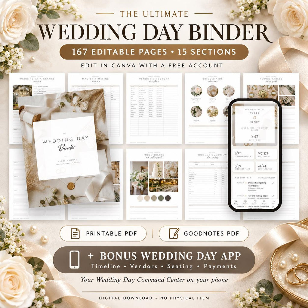 Wedding Day Binder Canva Template