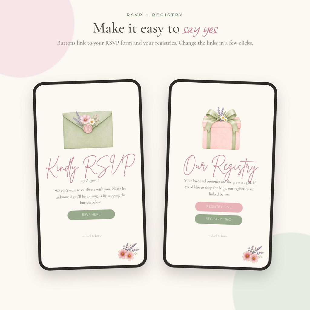 Baby Shower Website Template Canva