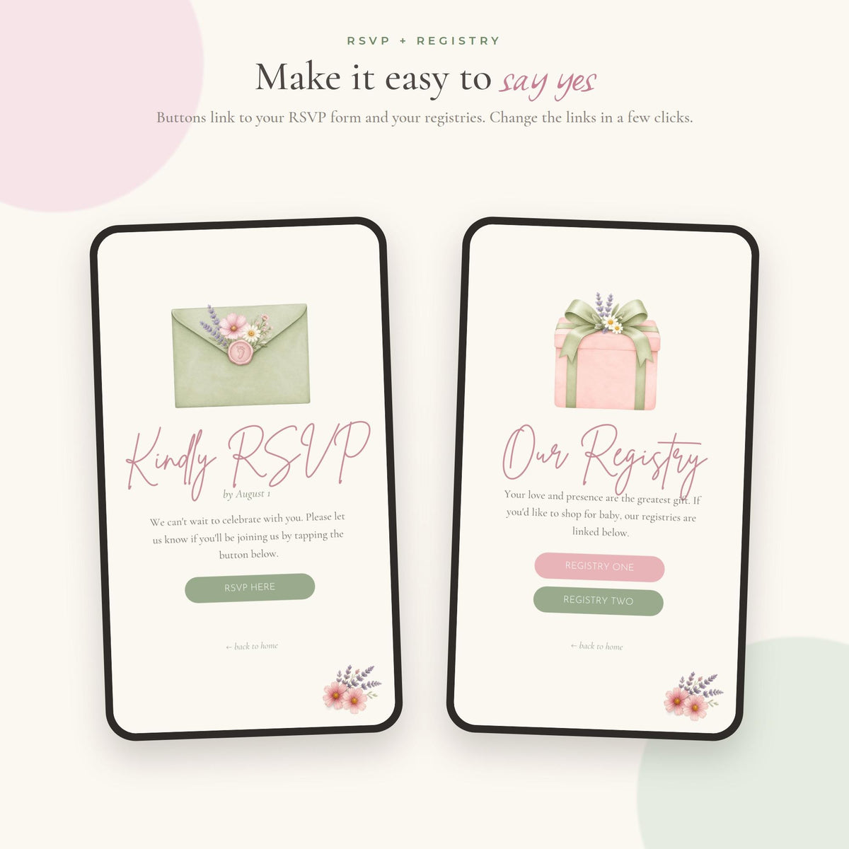 Baby Shower Website Template Canva