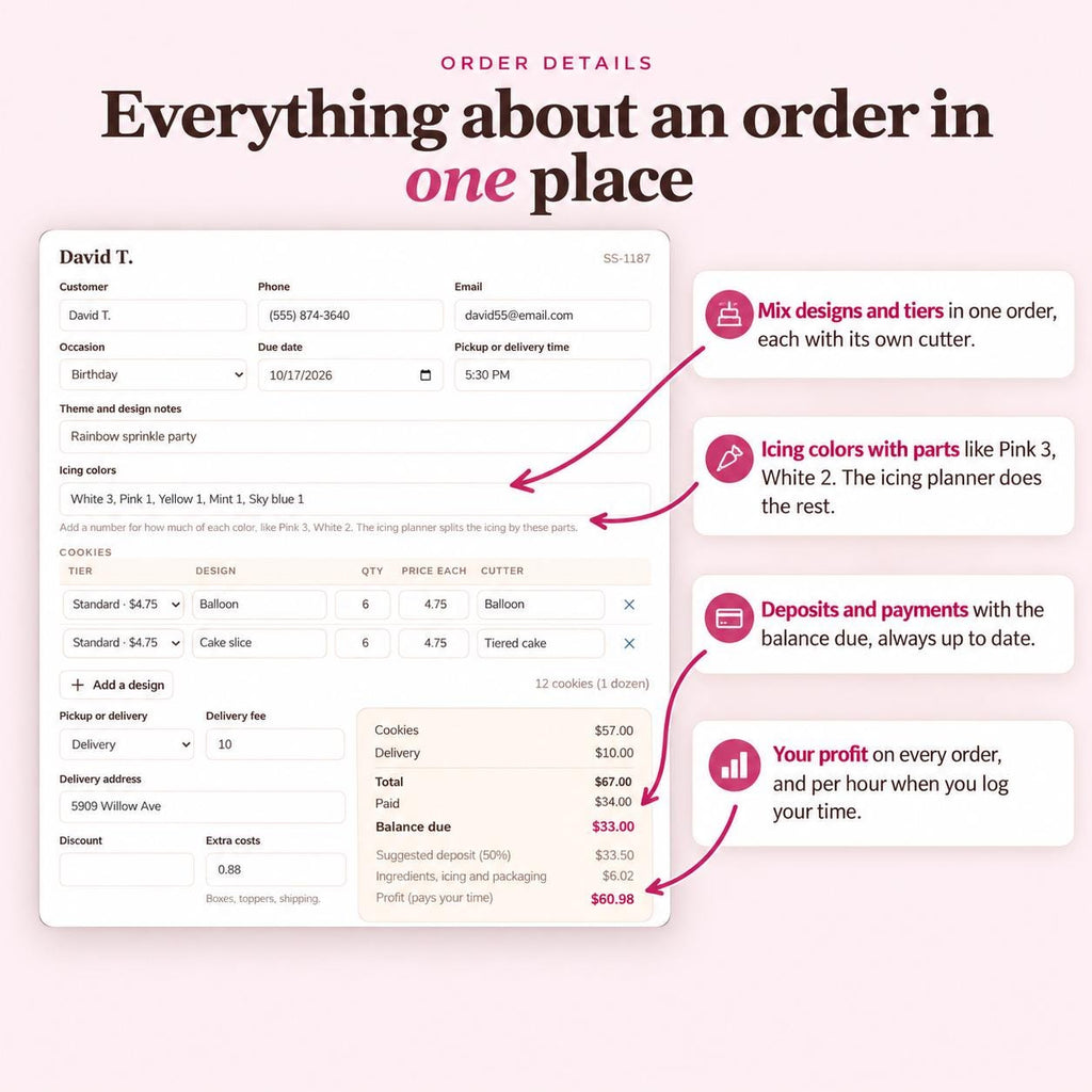 Cookie Business Planner Spreadsheet