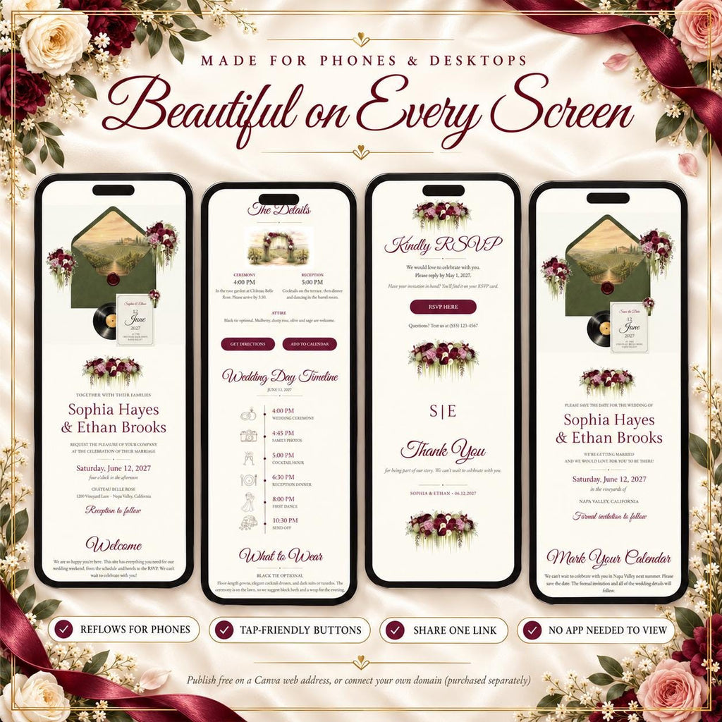 Wedding Website and Save the Date Bundle Canva