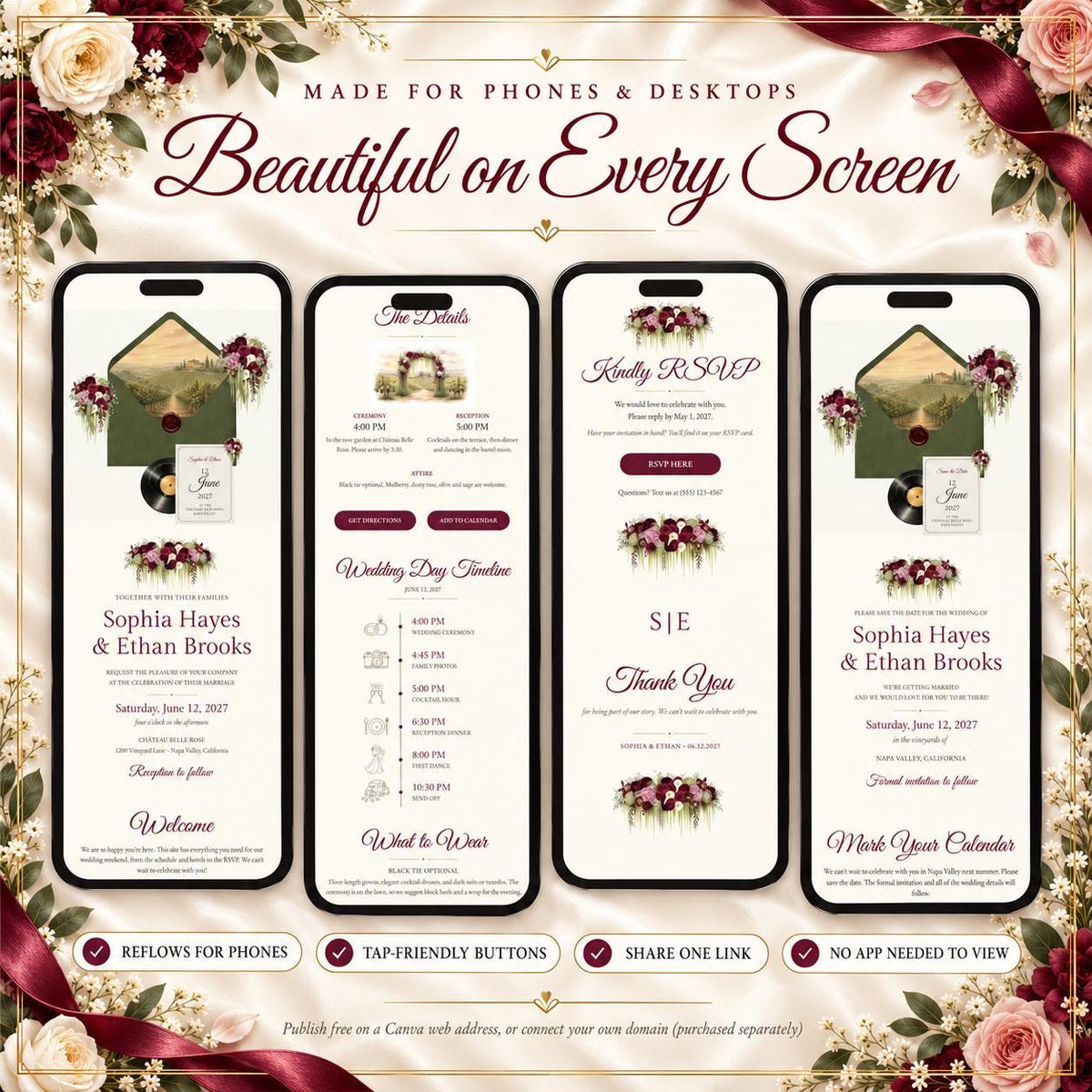 Wedding Website and Save the Date Bundle Canva