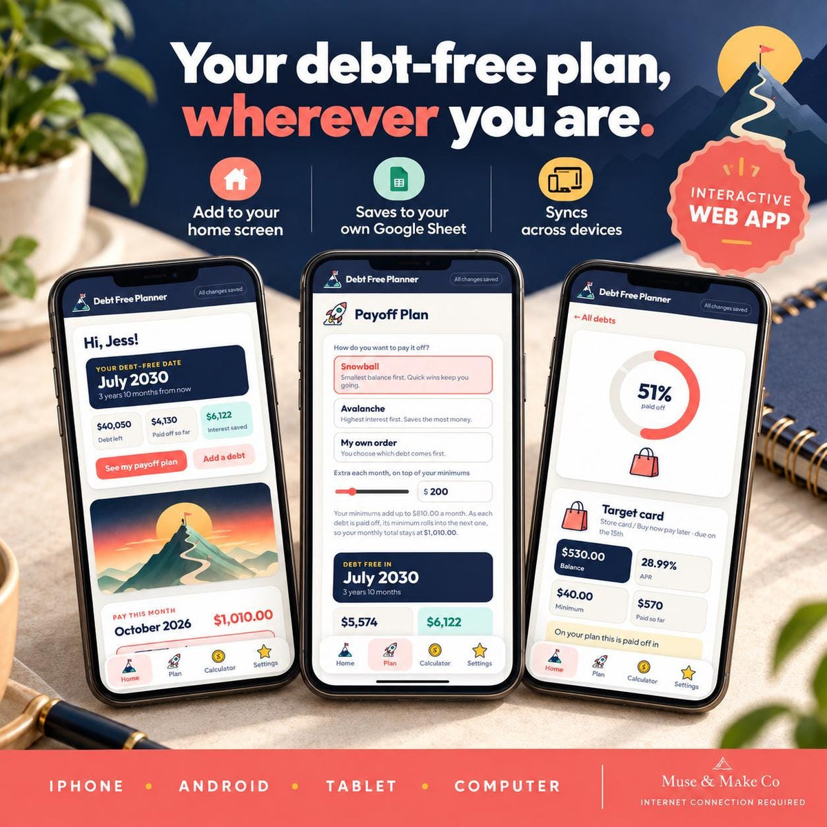 Debt Payoff Tracker Google Sheets Web App