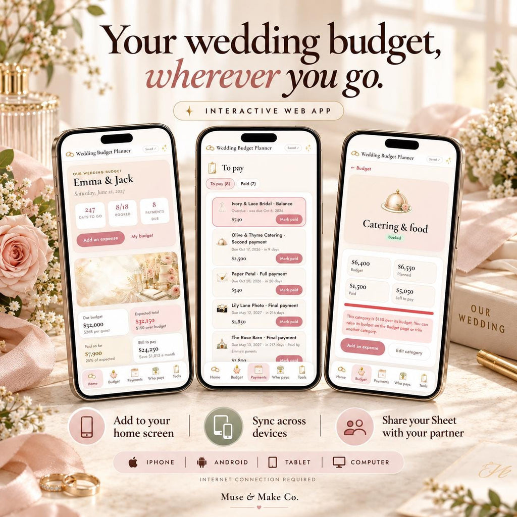 Wedding Budget Planner Google Sheets Web App
