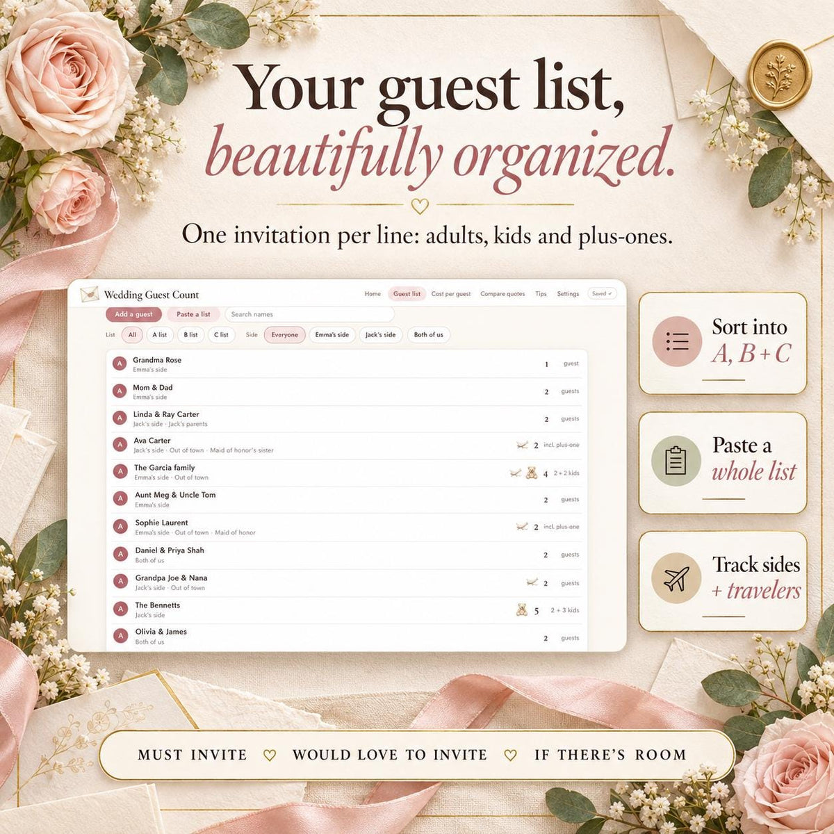 Wedding Guest List Template Google Sheets App