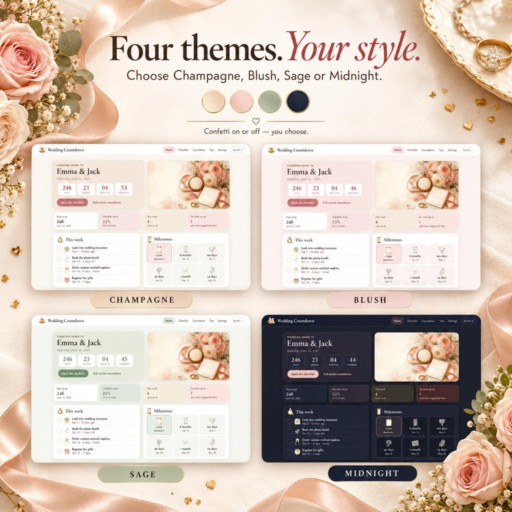 Wedding Checklist Countdown Timer Google Sheets App