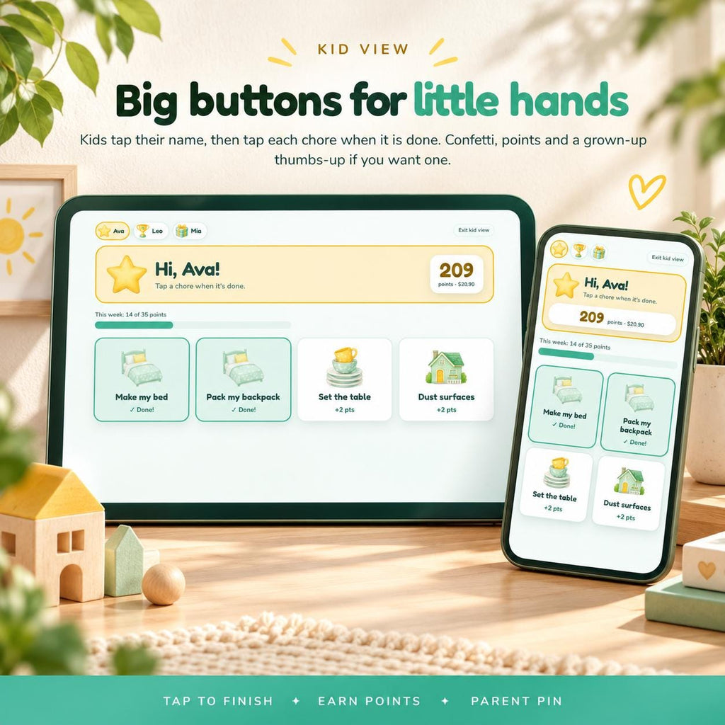 Chore Chart App, Cleaning Schedule