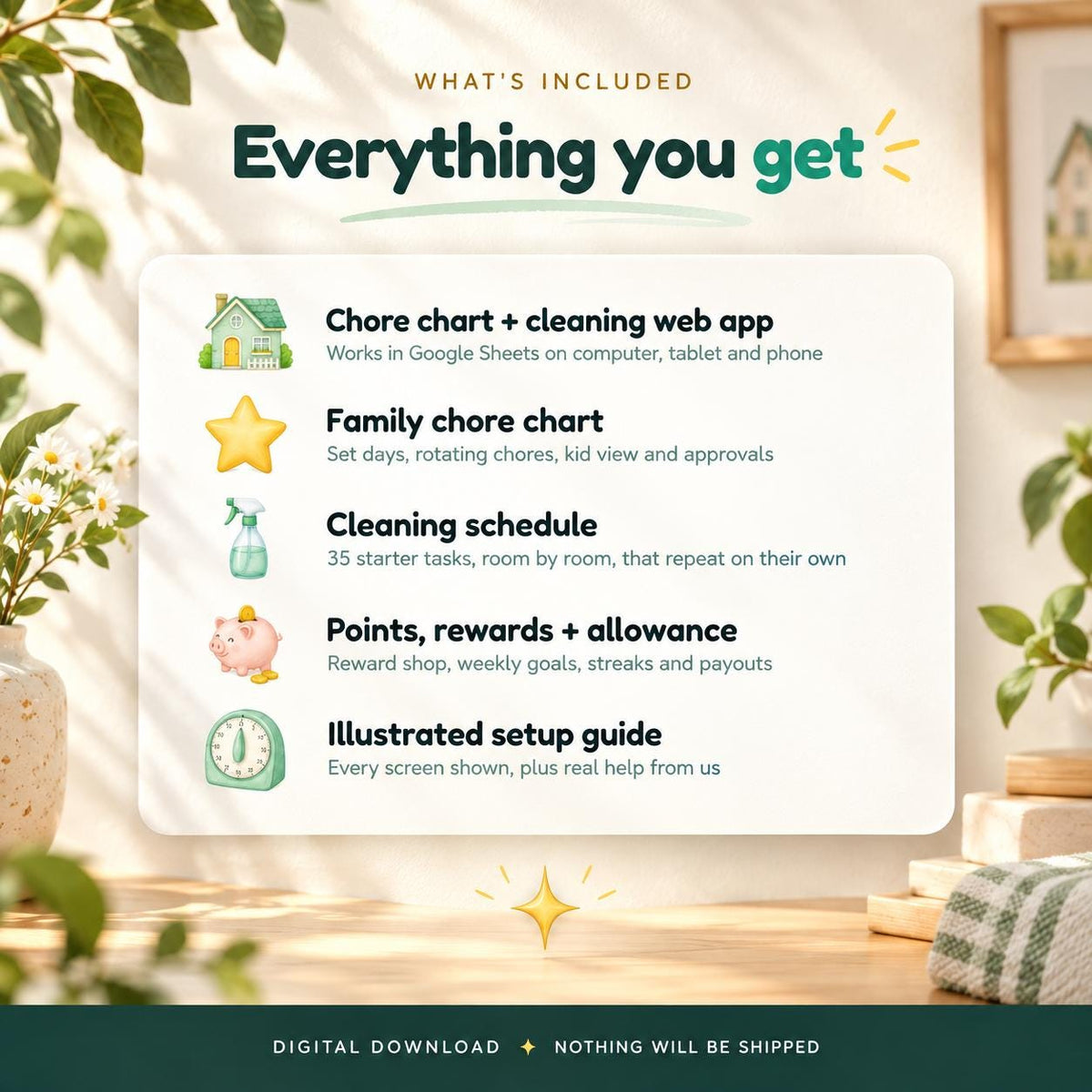 Chore Chart App, Cleaning Schedule