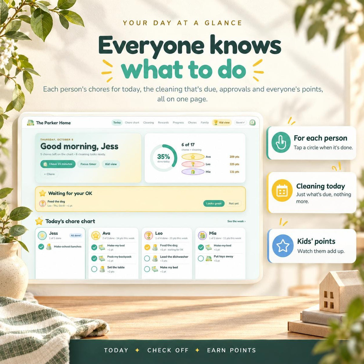 Chore Chart App, Cleaning Schedule