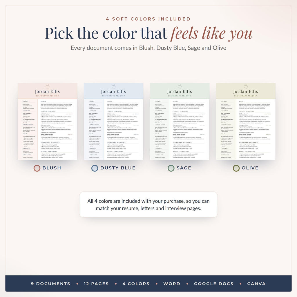 Teacher Resume Template Bundle