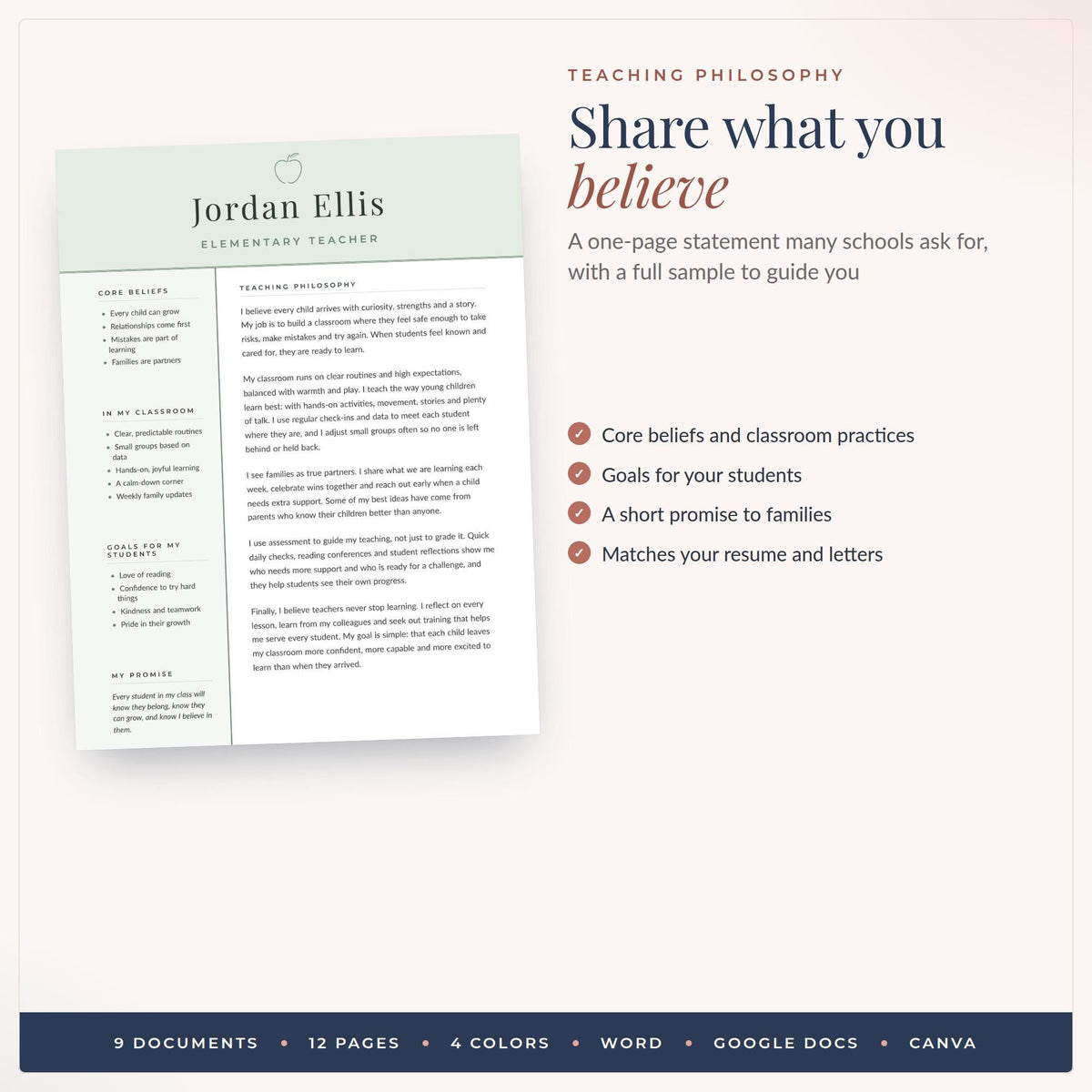 Teacher Resume Template Bundle