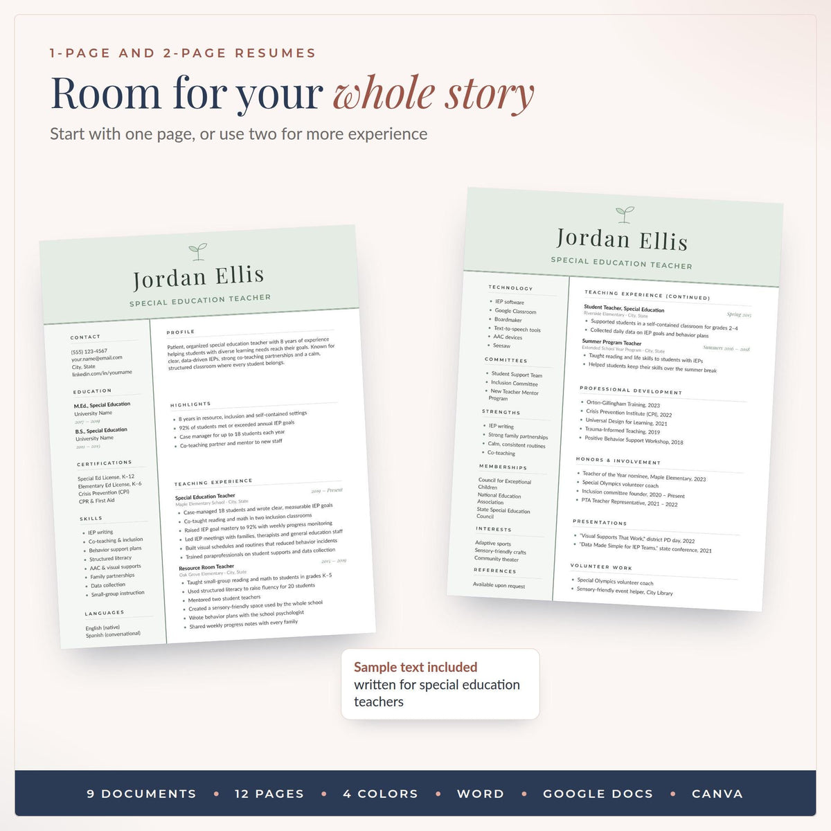 Special Education Teacher Resume Template
