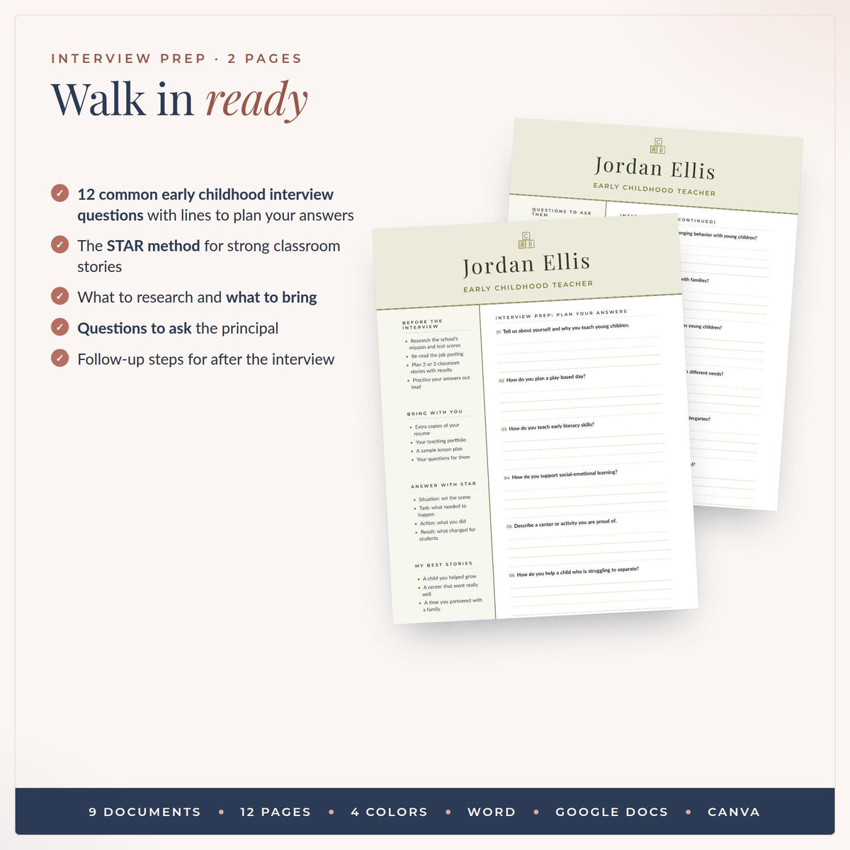 Early Childhood Teacher Resume Template