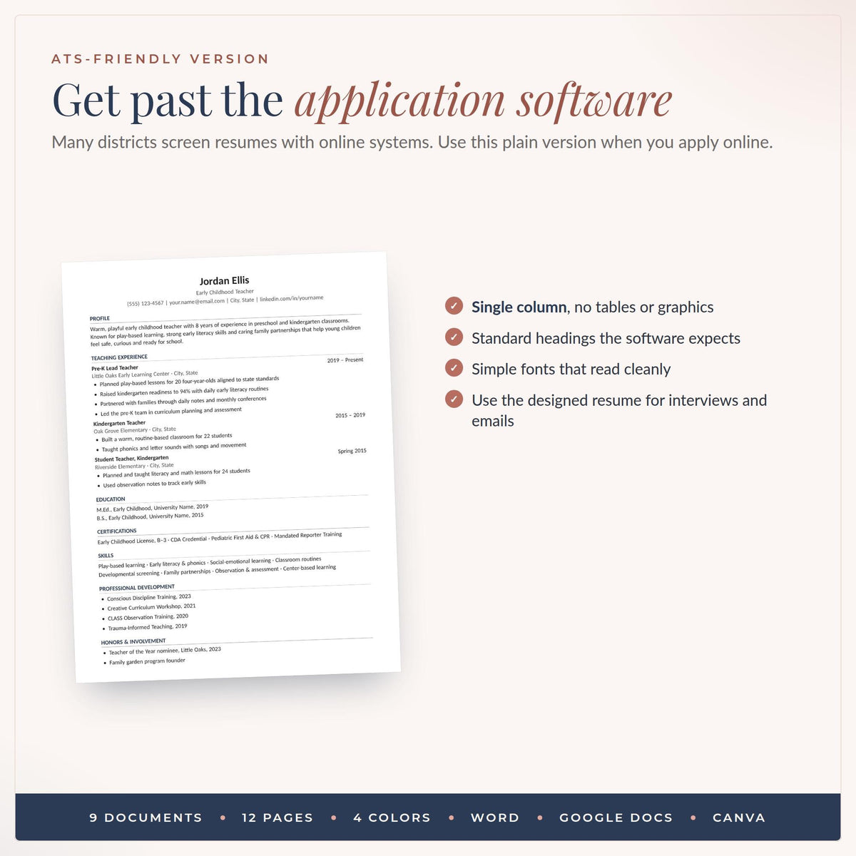 Early Childhood Teacher Resume Template