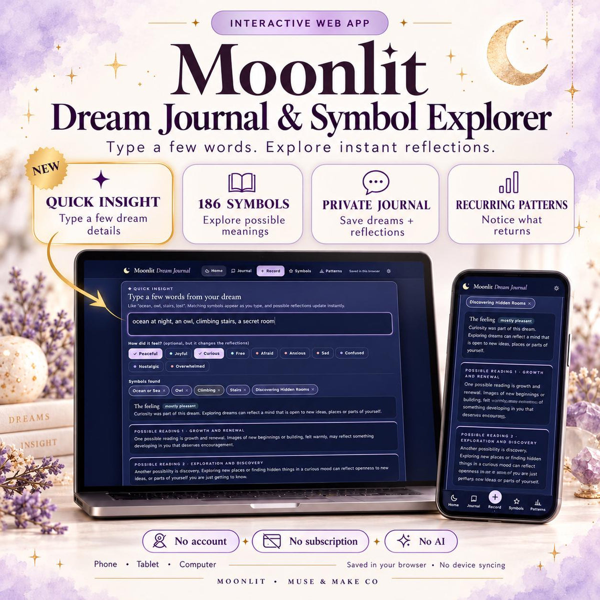 Dream Journal App, Dream Symbols Dictionary